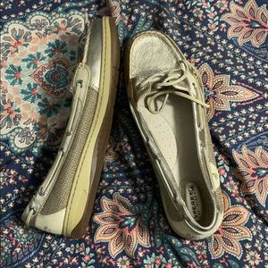 Silver/gold metallic Sperry’s